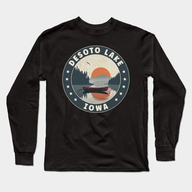 DeSoto Lake Iowa Sunset Long Sleeve T-Shirt by turtlestart